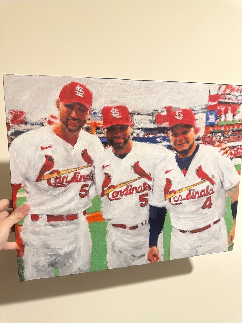 Adam Wainwright Albert pujols Yadier Molina Canvas Painting 16x20 1/1